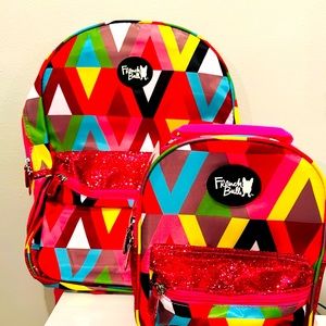 French Bull 16" Multi Colored Set of Backpack and lunch bag